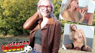 German Scout – Fit Blonde Glasses Girl Vivi Vallentine Pickup and Talk to Casting Fuck